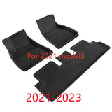 For Tesla Model 3 Y car waterproof non-slip floor mat TPE XPE modified car accessories 3Pc/Set Fully surrounded special foot pad