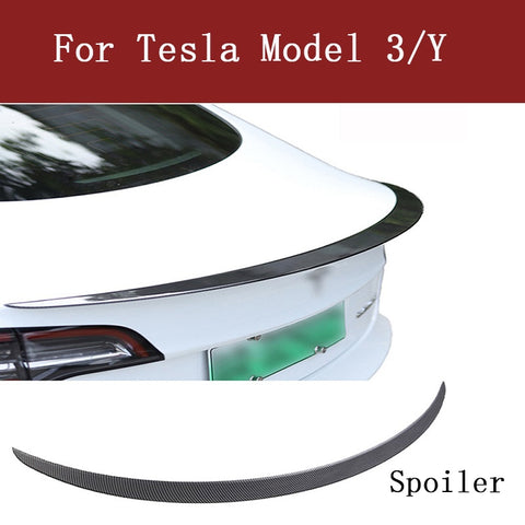 Rear Trunk Spoiler For Tesla Model 3 Y 2022 2017-2021 23 Trunk Spoiler Lip Carbon Fiber ABS Wing Spoiler Car Styling Accessories
